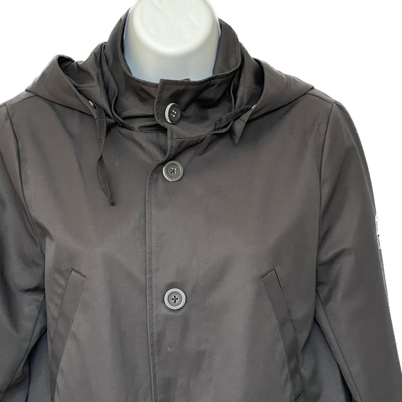 Noel Asmar Jacket Coat Black Button up & Zipper Equestrian Rain Coat Size XXS - Picture 2 of 12